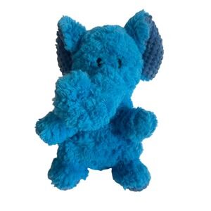 Multipet Blue Elephant Squeaky Dog Toy Shaggy Plush Textured Ears 9"